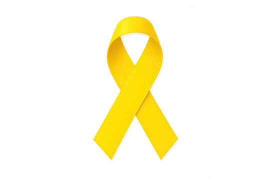 Yellow ribbon standing for awareness, solidarity, and hope. Representing support for health causes and prevention campaigns