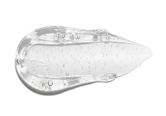 Clear gel or cosmetic product smear isolated on a white background