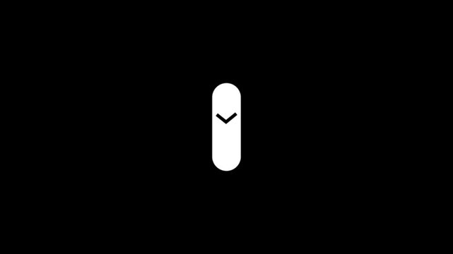 Scroll down with arrow Animation on black background 4k animated.4 video isolated.
