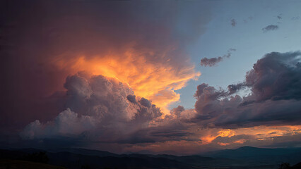 sunset in the mountains