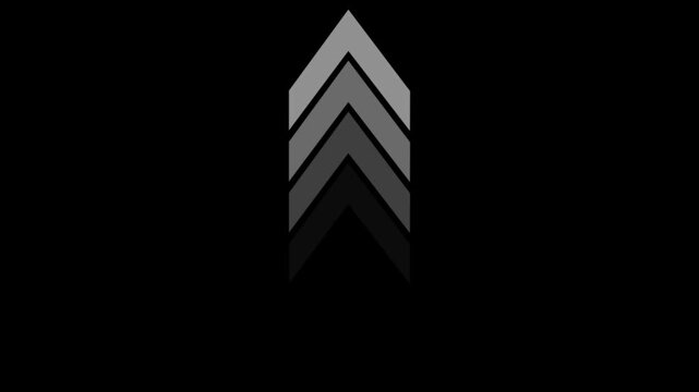 line directional up arrow animation video. signal icon. Moving arrow pointing arrow up. up direction arrow icon on black background