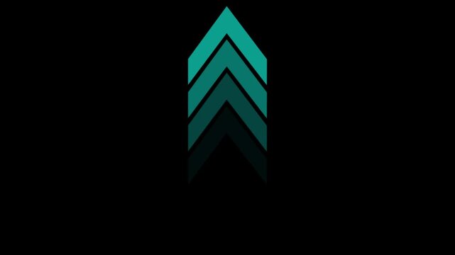 line directional up arrow animation video. signal icon. Moving arrow pointing arrow up. up direction arrow icon on black background
