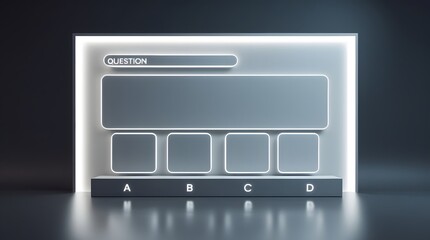 Futuristic Digital Interface with Blank Screen and Interactive Buttons