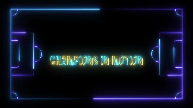 A vibrant blue and purple neon frame encapsulates the urgent and exciting declaration "Competition Is Here" on black. 4k video