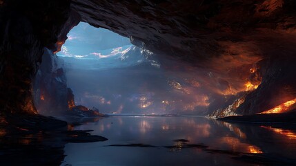 Volcanic Alien World Interior Magma