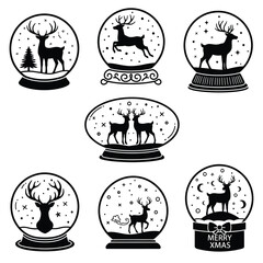 set of vector icons for deer