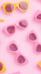 Bright and fun pastel sunglasses pattern for summer days and holidays