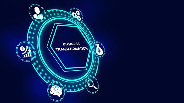 Business Transformation Strategic Evolution and Corporate Digital Restructuring Concept. Business, Technology, Internet and Network Concept.