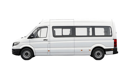 White van mockup png isolated on transparent background