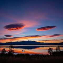 sunset in the desert
