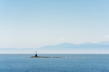 Navigation Aid Haro Strait Oak Bay.Smooth water off Cattle Point near Victoria. British Columbia, Canada.
