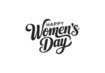 Happy Women&rsquo;s Day Elegant Black Typography Lettering Design