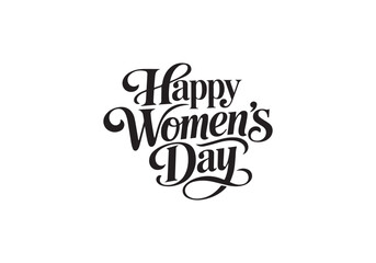 Happy Women&rsquo;s Day Elegant Black Typography Lettering Design
