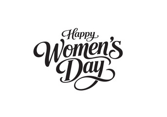 Happy Women&rsquo;s Day Elegant Black Typography Lettering Design