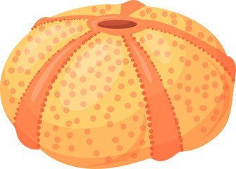 Sea urchin shell cartoon icon. Marine fauna