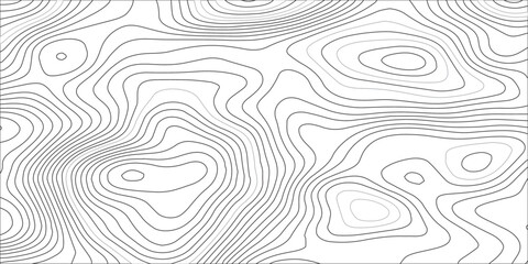 Light gray topographic contour line pattern with smooth organic curves and black elevation lines, representing land geography and mountain terrain in a refined abstract map design. © Hasan