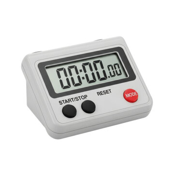 Digital kitchen timer with large LCD display and simple buttons perfect for cooking baking and time management isolated on white