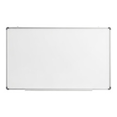 Blank whiteboard with aluminum frame a clean surface for notes and presentations isolated on white background for easy integration