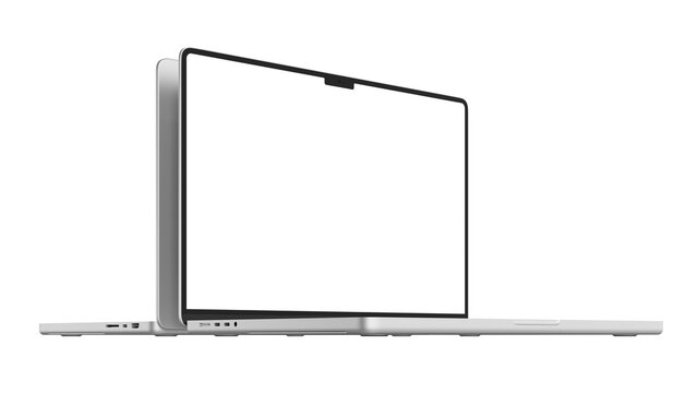 Double laptop mockup with transparent screen and background for web design and UX/UI presentation.
