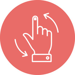 Obraz premium Interactive screen with gesture control line icon. rotate gesture vector sign, linear style pictogram isolated
