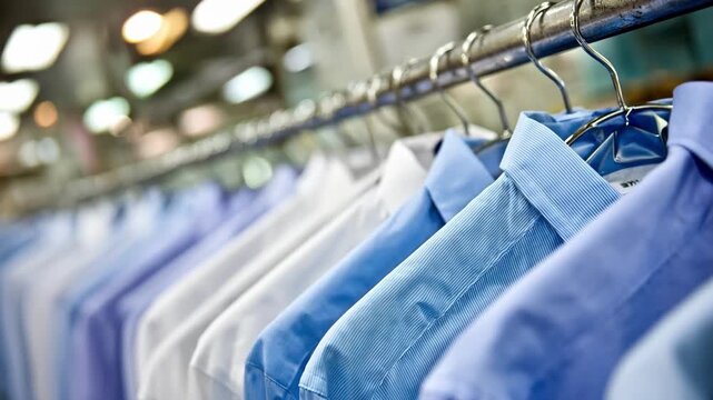 Medium shot illustrating the drying process after hydrocarbon solvent cleaning highlighting the spotless and fresh appearance of cleaned garments.