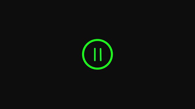 Clicking play and stop button on computer screen animation. play button animation. video music play sign transparent background