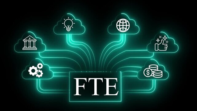 FTE Modern light bulb illustration set featuring a creative eco energy concept and business technology icons for a new web network sign
