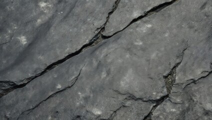 Obraz premium Close-up of weathered gray stone surface with cracks and textures.
