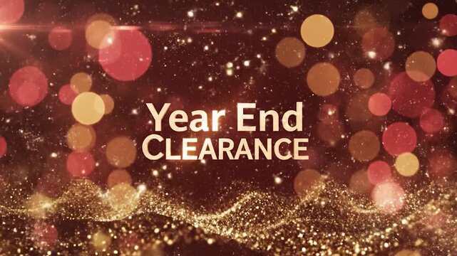 Year end clearance sale with sparkling lights and festive atmosphere