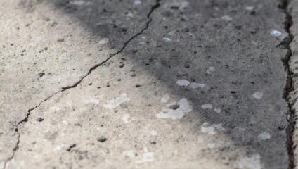Obraz premium Close-up of cracked concrete surface, showing texture and damage details.