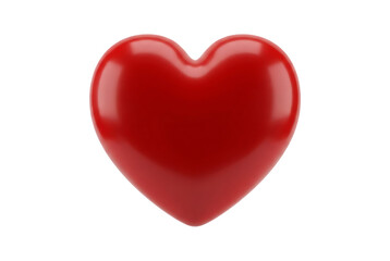 Fototapeta premium Vibrant glossy red heart shape isolated on transparent background for love romance valentine celebration