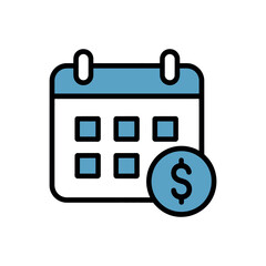 A calendar icon with a dollar sign symbolizing financial planning and budgeting