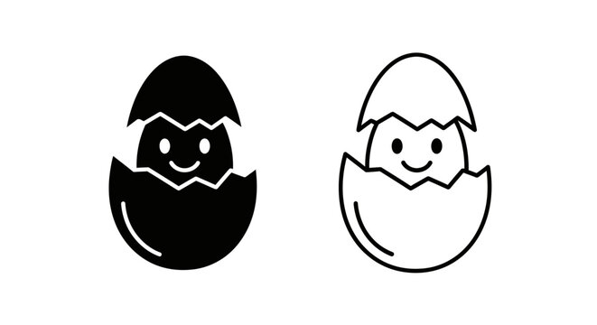 Cute cartoon eggs with faces, happy easter egg design, funny easter illustration Vector