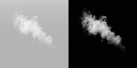 Naklejka premium Smooth smoke fog steam airflow white vapor panorama isolated wide texture pattern overlay effect fog spreading png