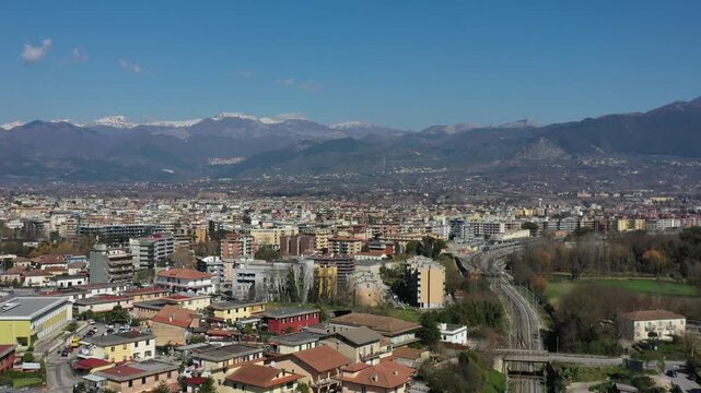 View from above of Colleferro in Italy