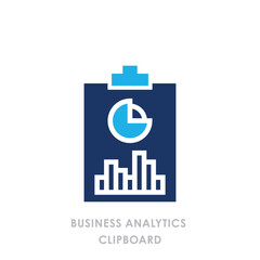 Obraz premium Modern Business Clipboard Icon in Flat Blue Corporate Style