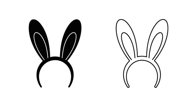 Elegant bunny ears headband designs for costume and party accessories Vector