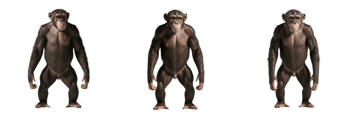 Fototapeta premium Adult chimpanzee isolated on white background 