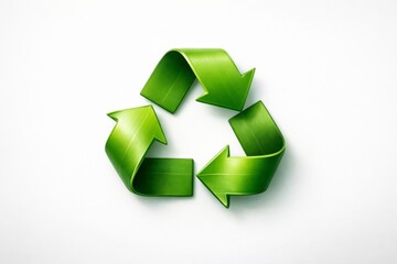 Obraz premium Green cycle symbol created from arrows representing recycling, ecology, and sustainable environmental conservation