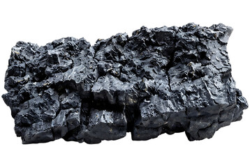 Obraz premium Dark jagged irregular charcoal rock texture seamless background transparent high resolution mineral surface closeup