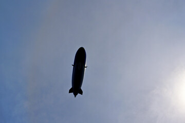 Zeppelin flying in the sky in the German town Konstanz.  © Lucia