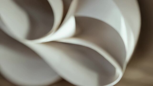 Paper waves creating an abstract artistic background, featuring softly curved lines, elegant shapes, and a subtle play of light and shadow adding depth and dimension