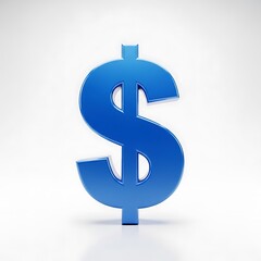 Obraz premium Blue dollar sign icon, 3d dollar symbol, financial graphic design element
