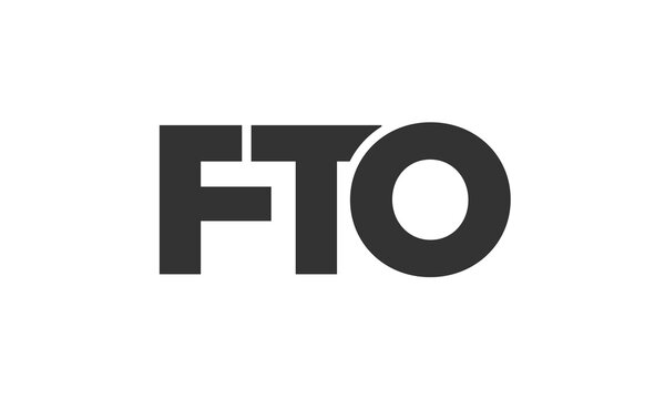 FTO logo design template with strong and modern bold text. Initial based vector logotype featuring simple and minimal typography. Trendy company identity.