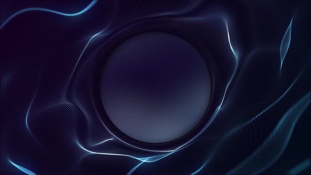 Futuristic technology animation with a gently rippling digital fractal light wave and a 10 seconds web stream starting digital countdown timer in glowing blue neon.