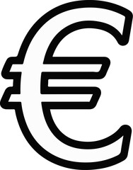 Obraz premium A bold black euro symbol on a white background