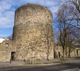 Der Dicke Turm in der Stadtmauer in Ratingen