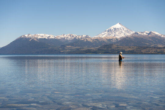 lanin volcano fishermen