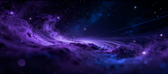 Vector illustration of VFX effects of interstellar dust and light flickering, forming patterns in outer space. © Dzianis