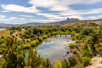 Fototapeta premium view of the river in the mountains